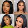 Pré-cueillette de perruques en dentelle Remy Bob Bob dentelle brésilienne perruque droite 13x1 t partie Bob Lace Human Hair Wigs for Black Women