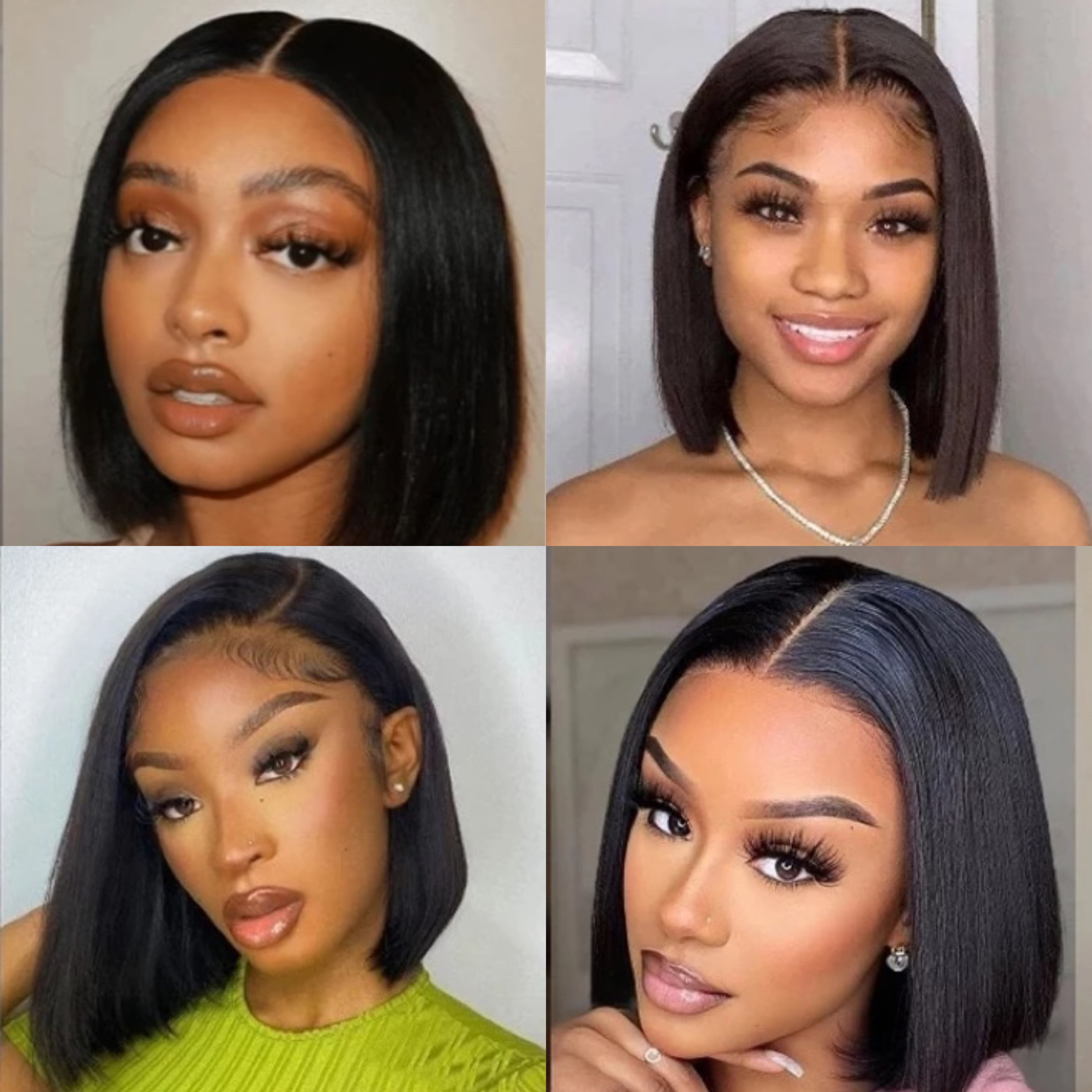 Pré-cueillette de perruques en dentelle Remy Bob Bob dentelle brésilienne perruque droite 13x1 t partie Bob Lace Human Hair Wigs for Black Women