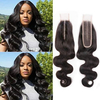 Body wave kim k fermeture vierge cheveux humains 2x6 fermeture en dente