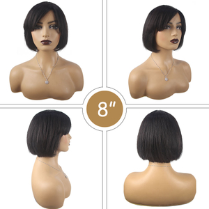 Bob Human Hair Wigs avec une frange pour les femmes noires de 8 à 16 pouces