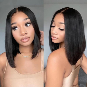 Virgin Brésilien Straight T partie Bob Wig 4x4x1