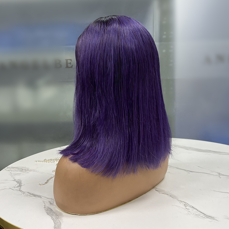 Perruque violette ombre perruques colorées pour les filles Longueur d'épaule synthétique Raven Cosplay Party Wigs for Women