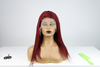 Perruque Lace Front Wig couleur bordeaux, longue et lisse, rouge, 99J