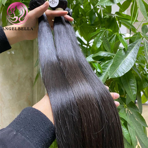 Angelbella Queen Doner Virgin Hair Brésilien Natural Noir Right Straight Human Hair Extensions tisser les faisceaux 