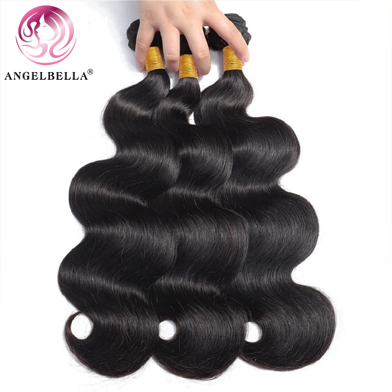 Angelbella Queen Doner Virgin Hair Brésilien Virgin Body Wave 100% non transformée des extensions de trame des cheveux humains