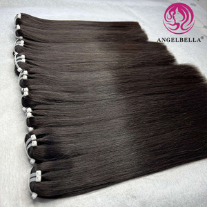Angelbella Queen Doner Virgin Hair Straitement Natural 1B # Cuticule brute Alignement des poils humains Poules de cheveux