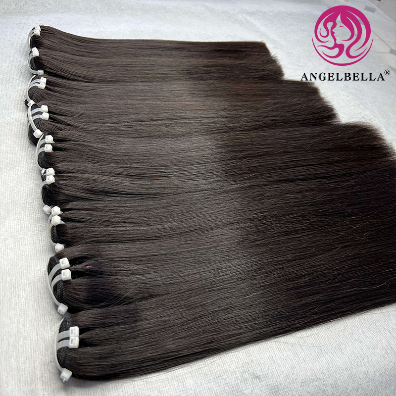 Angelbella Queen Doner Virgin Hair Cambodien cru cambodgien Straitement Natural 1B # Poules de cheveux humains alignés par la cuticule