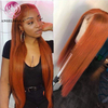 Angelbella DD Diamond Hair 13X4 530 # Ginger Orange Roir Human Human Transparent Lace Front Perruques à vendre