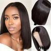 En gros de haute qualité silky raide court sans glu sans glue transparent bob bob de cheveux humains perruques avant en dentelle droite pour les femmes noires