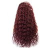 Angelbella 99J Bourgogne Water Wave Heuvraines dentelle humaine Perruques avant 180% densité sans glu sans glue 13x4 Transparent Swiss Lace Frontal Wig