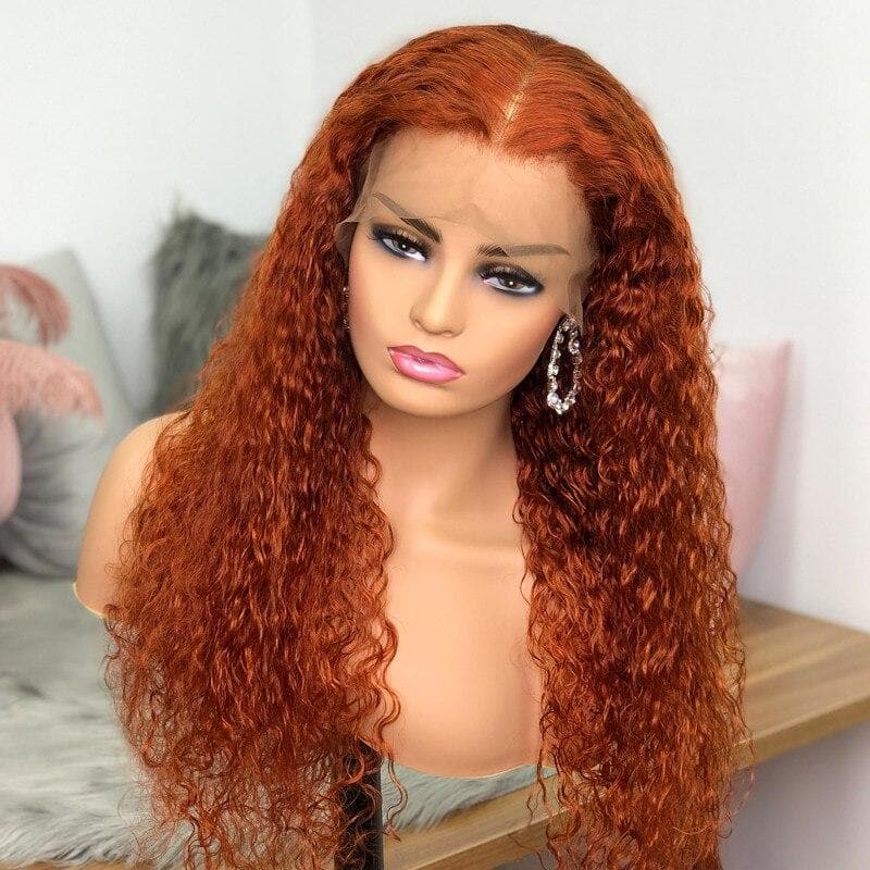 Perruques transparentes brésiliennes de 30 pouces perruque frontale en dentelle 13x4 1800% densité des cheveux de ginge