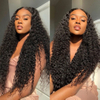 Angelbella Natural Color Jerry Curly 4x4 Long Virgin Remy Hair Wig Hd Transparent Human Human Heum Hair Lace Fermeure Wig