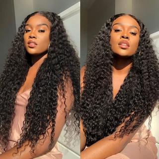 Angelbella Natural Color Jerry Curly 4x4 Long Virgin Remy Hair Wig Hd Transparent Human Human Heum Hair Lace Fermeure Wig