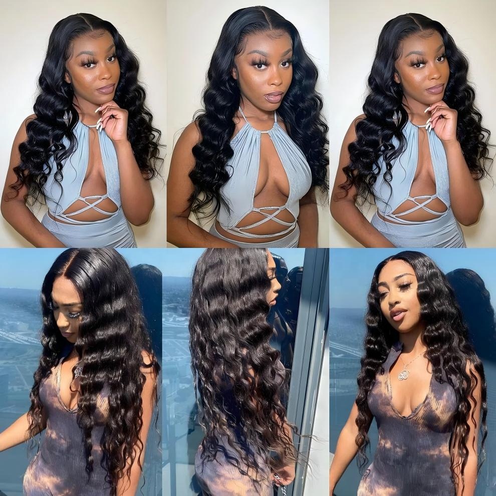 Angelbella 200% de densité Coiffure naturelle 4x4 Wig Ocean Wig Hair Humaneless Lace Fermeure de cheveux humains Perruques pour femmes