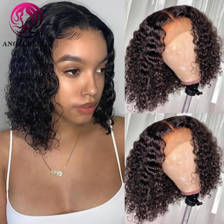 Brésilien Brésilien Wigs de cheveux humains Bob Wig 150 densité t Partie en dentelle Front-perruques pour les femmes noires