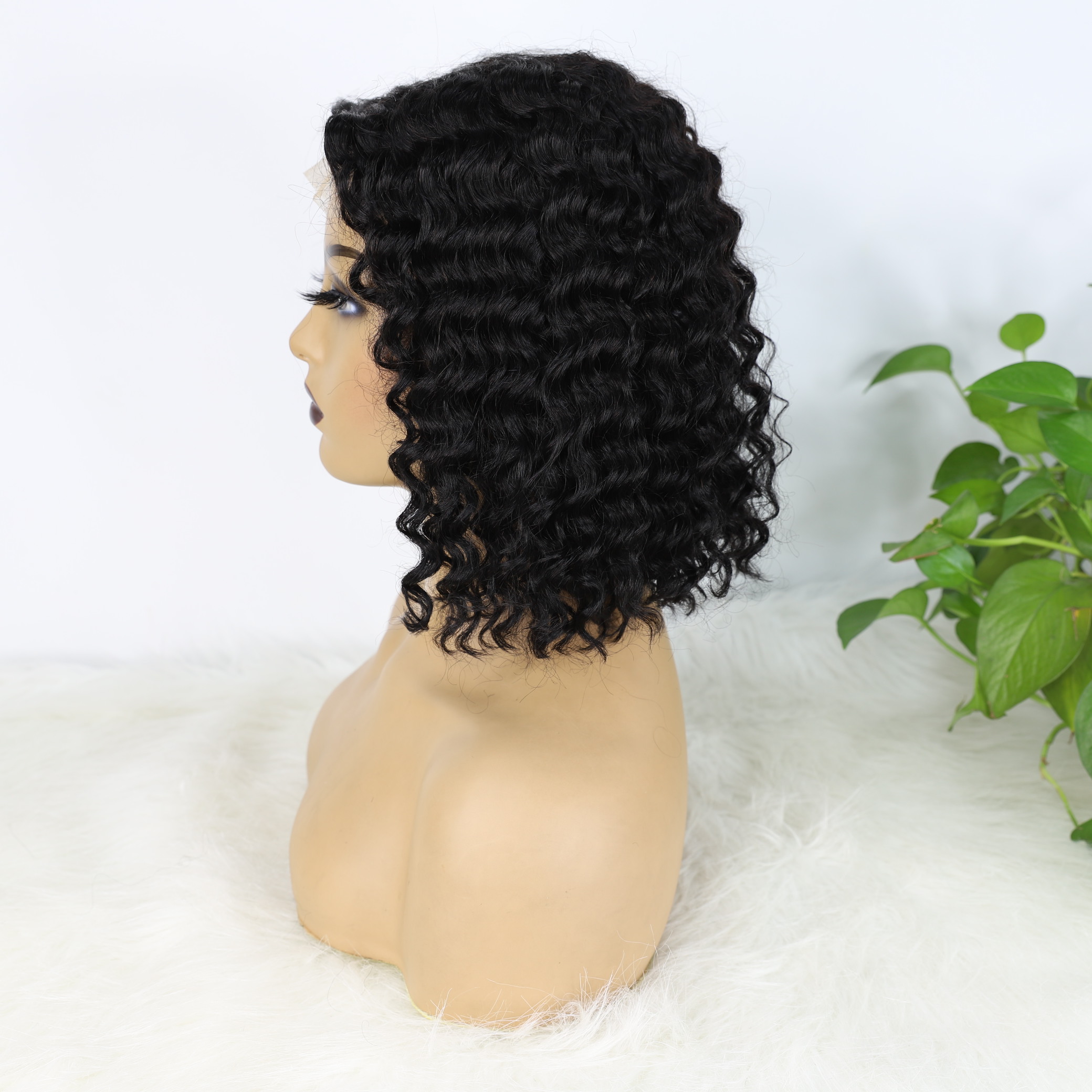 Clôture en dentelle à vagues courtes Bob Wig T Partie 4x1 Remy Human Hair