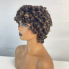 Broisse à cheveux humains courts courts avec une frange brésilienne vierge brésilienne courte coiffure à cheveux humains pour femmes noires