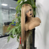 Ombre miel blonde blonde de cheveux humains perruques 4/27 Sight Highlight 13x4 en dentelle avant 100% vierge