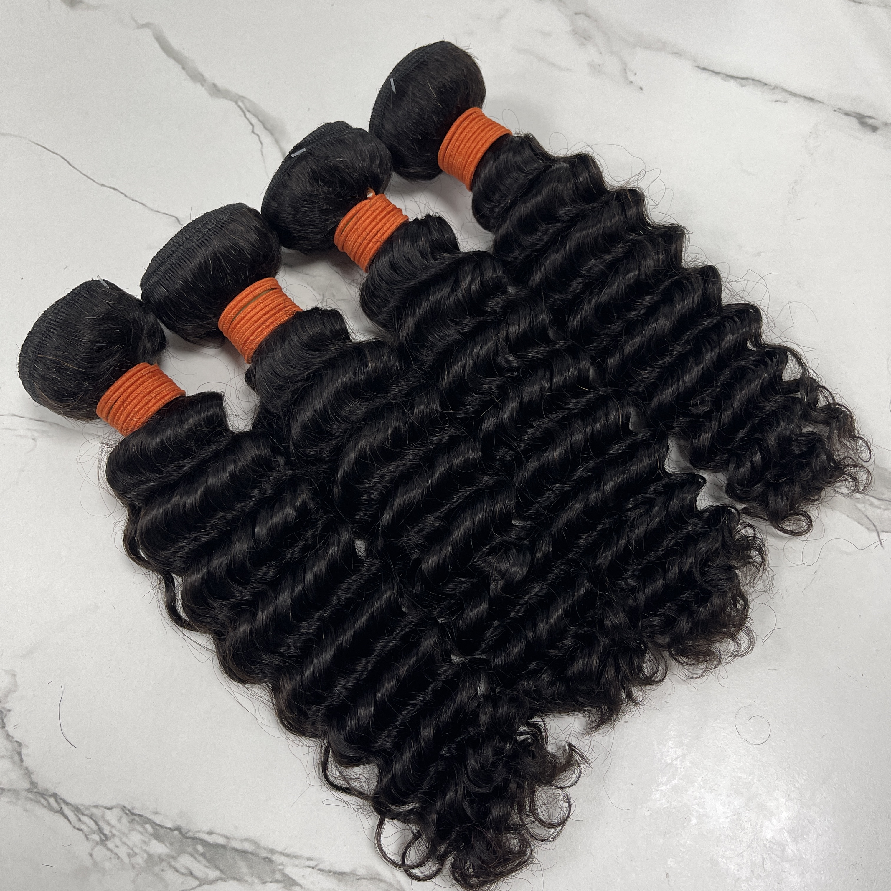 Angelbella Hair 12a Brésilien Deep Wave Human Hair Bundles 14 "300g