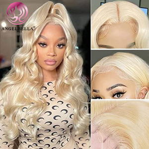 Angelbella Queen Doner Virgin Hair Wholesale Body Wave 13X4 613 Full Human Heuv Hy Hd Lace Frontal Wig With Baby Hair