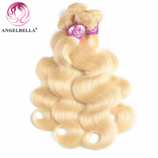 Angelbella Queen Doner Virgin Hair Quality 10a 613 Blonde Body Wave Cambodienne cru cambodgien Extensions Bundles