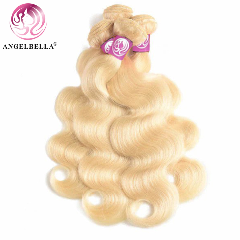 Angelbella Queen Doner Virgin Hair Quality 10a 613 Blonde Body Wave Cambodienne cru cambodgien Extensions Bundles