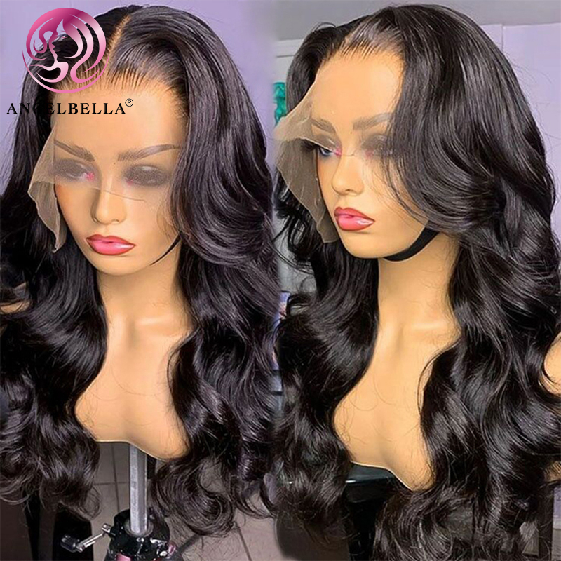 Angelbella Queen Doner Virgin Hair Human Human 13x4 Body Wave HD Lace Frontal Wigs