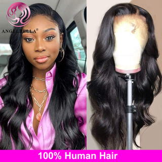 Angelbella Glory Virgin Hair Body Body Wave 13x4 HD en dentelle Perruques avant pour femmes noires cheveux humains