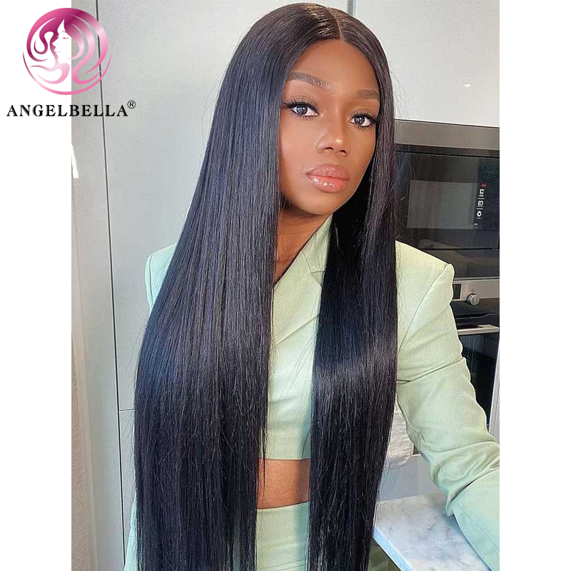 Angelbella dd Diamond Hair Natural Black Hair Hd Lace Lace Front Wigs Straitement Glueless Lace Long Wig