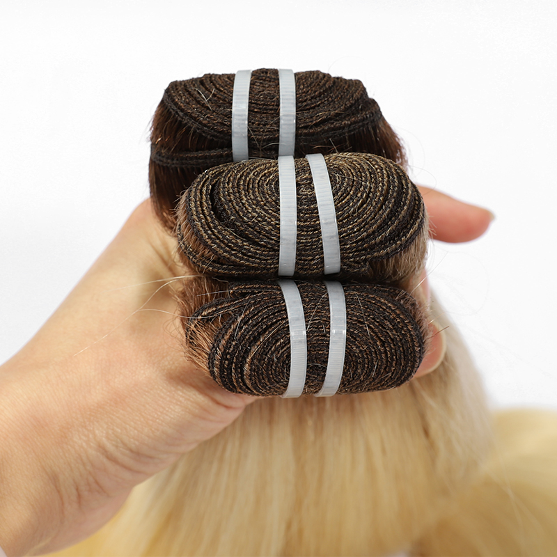 En gros 100% de cheveux vierges cru à la main de cheveux liés à la tronçonne de tronticule aligné de qualité raide alignée.