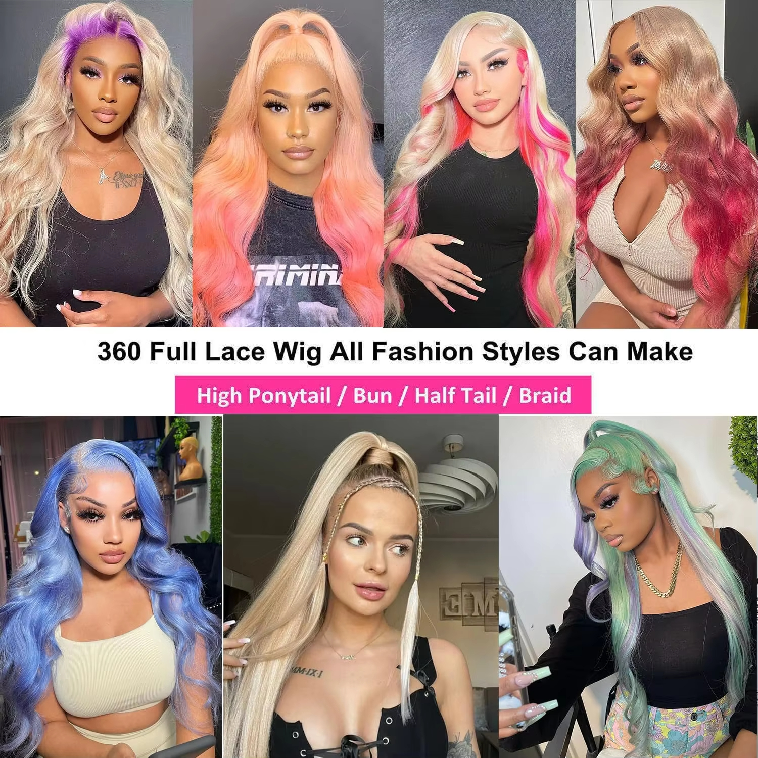 13x4 de haute qualité 180 densité HEURS HEURS LACE BORGE BORGE COLOR COURCE 613 BLONDE CORPS WAVE SOLESS WIGS FRONTÉAL
