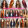 Perruques transparentes brésiliennes de 30 pouces perruque frontale en dentelle 13x4 1800% densité des cheveux de ginge