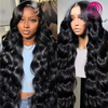 180% densité 40 pouces Wig de cheveux humains sans glueless vendeurs Swiss Hd Body Wave Long Lace Front Perruque pour les femmes noires