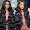Angelbella 30 pouces 220% de densité Wave du corps Swiss HD Wigs avant en dentelle sans glu sans glue 13x4 perruque frontale en dentelle de cheveux humains pour femmes noires