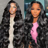 Angelbella 30 pouces 13x4 Cheveux humains Transparentes Perruque avant en dentelle suisse 180% de densité Body Wave Lace Fermeure perruques pour les femmes noires