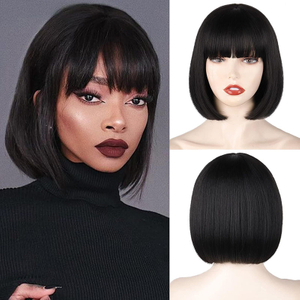 Machine complète Bob Straight Bob avec Bang pour les femmes 8 10 12 14 16 pouces