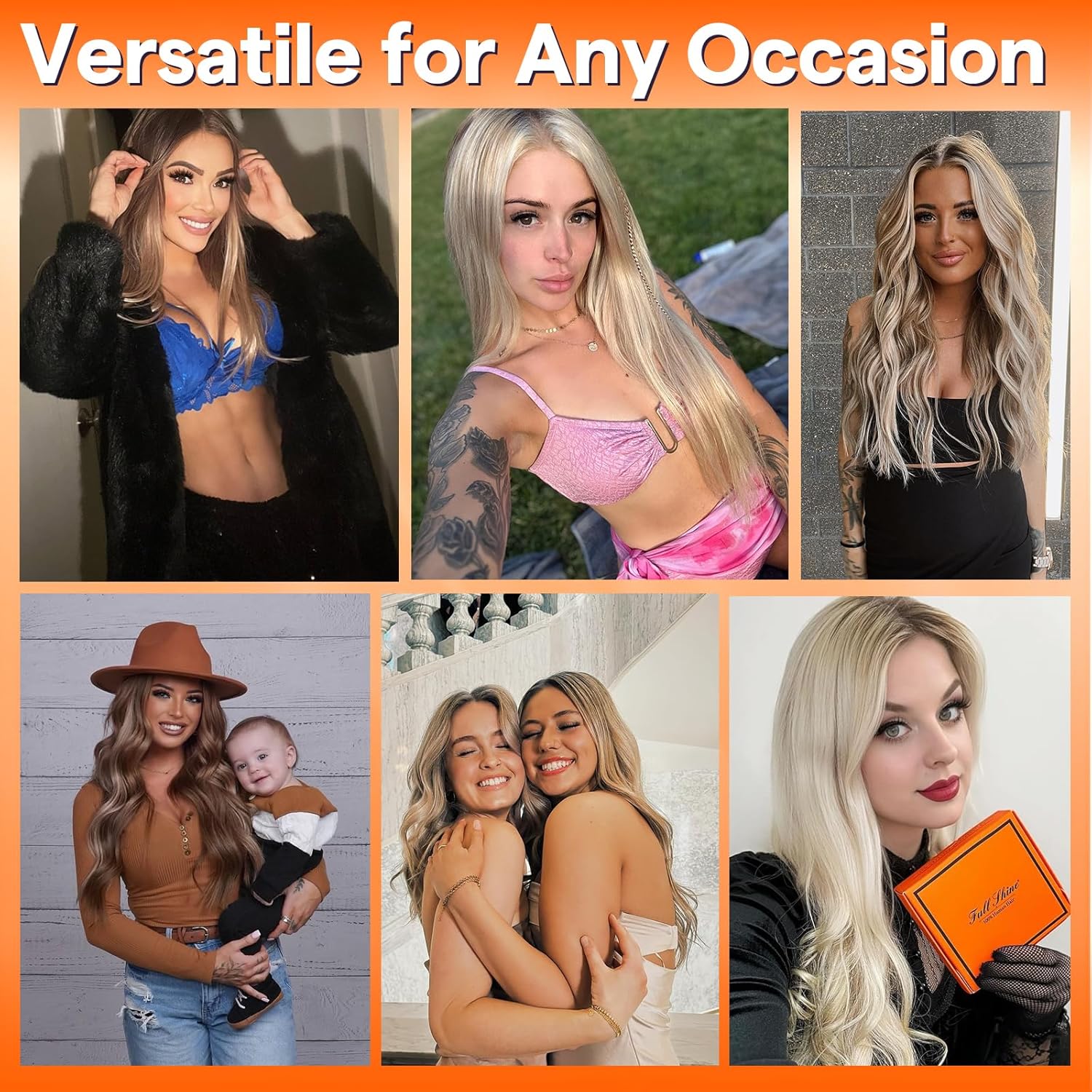 Extensions de cheveux humains Full Shine Genius Trame de cheveux humains attachés à la main Extensions de cheveux humains 12-30 pouces 100G Extensions de cheveux Remy cheveux blonds doux et soyeux Extensions à coudre pour femmes