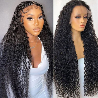 Angelbella de haute qualité 30 pouces Human Lace Lace Wig Front 13x6 Water Wave Wigless HD en dentelle HD Pernues pour les femmes noires