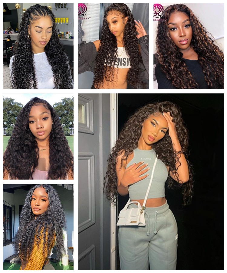 Angelbella de haute qualité 30 pouces Human Lace Lace Wig Front 13x6 Water Wave Wigless HD en dentelle HD Pernues pour les femmes noires