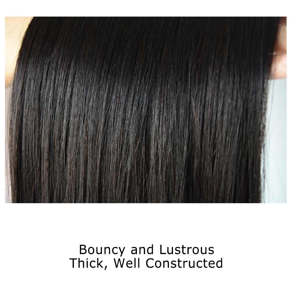 Super Double Drawn Silk Straight Remy Hair tisal Natural Black Human Hair Bundles 