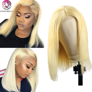 Blonde honey droit 613 # Long Bob Wig pour les femmes 180 Densité brute Vierge Hair Full Lace Fermeure Wig