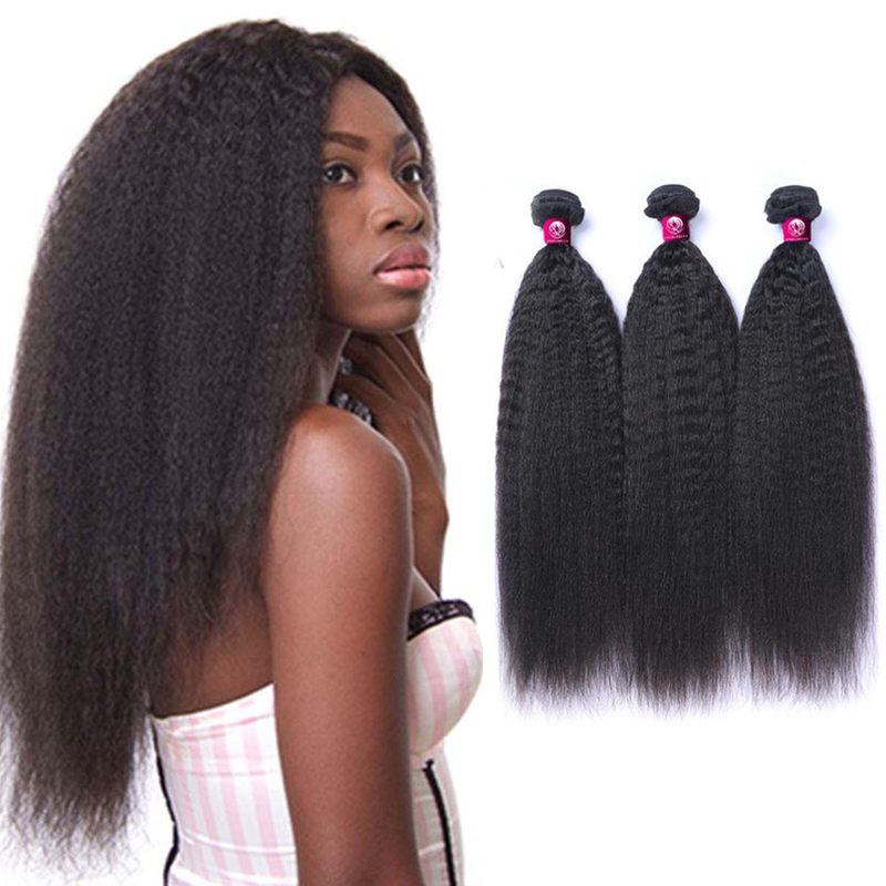 Afro Natural Virgin Kinky Straight Hair Bundles Outre Big Beautiful Hair Clip Ins 