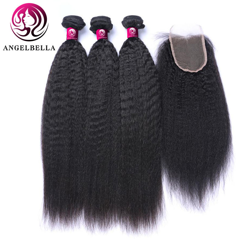 Angelbella Perruques de cheveux humains naturels couleur noire cr&eacute;pus droites trame pleine dentelle perruque cheveux indiens Remy br&eacute;siliens bruts (6)