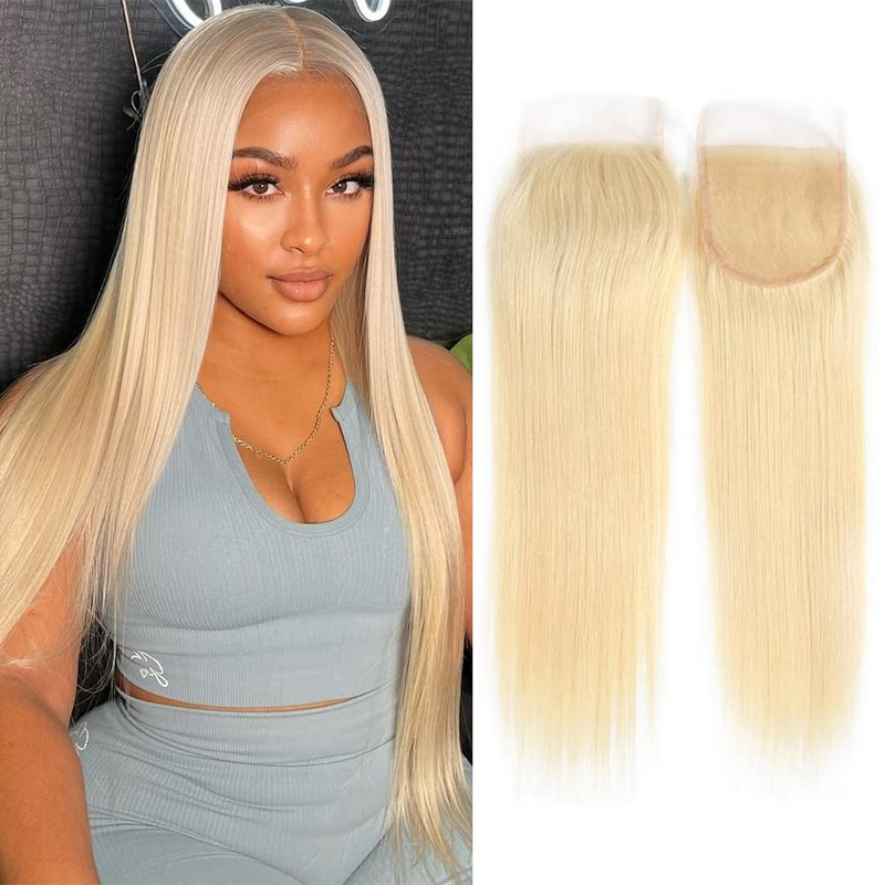 Angelbella 613 fermeture 4x4 Transparent HD dentelle fermeture brésilienne vierge Remy cheveux humains fermeture