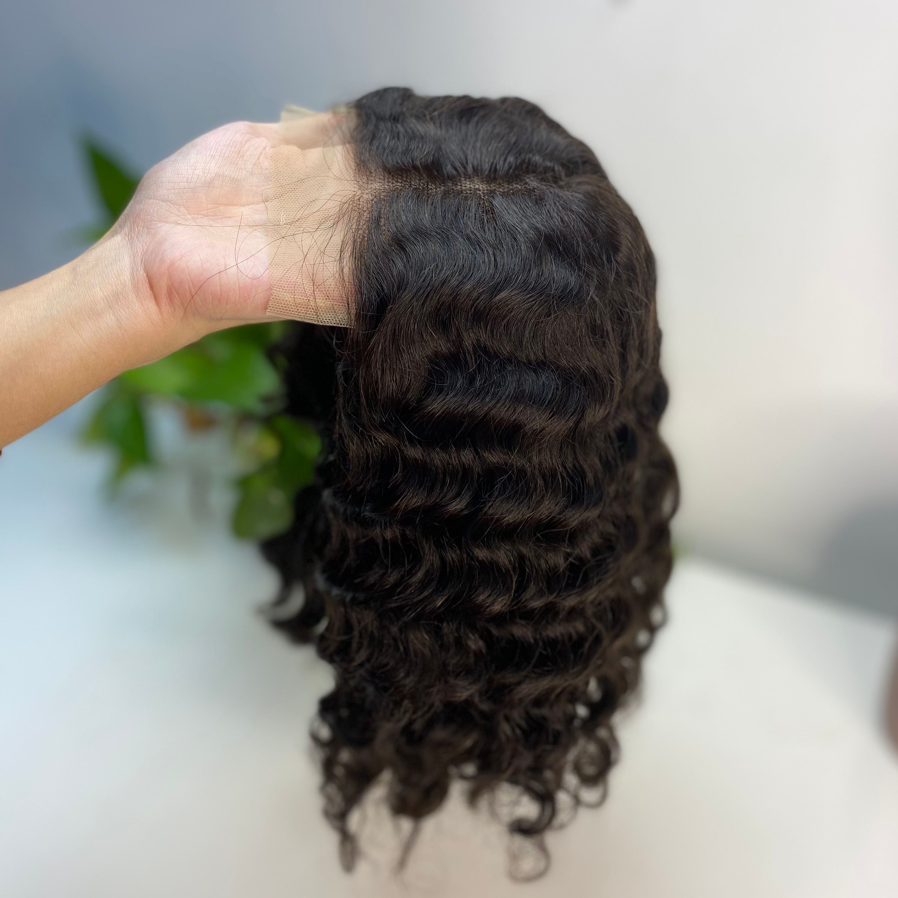 Ferme de lacet de profonde perruque Human Hair Bob Wigs pour les femmes noires