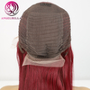 Perruque frontale droite 99J dentelle pré-cueillie brésilienne Remy Hair Wineless Wine rouge coloré à 150% de densité Human Hair Wig