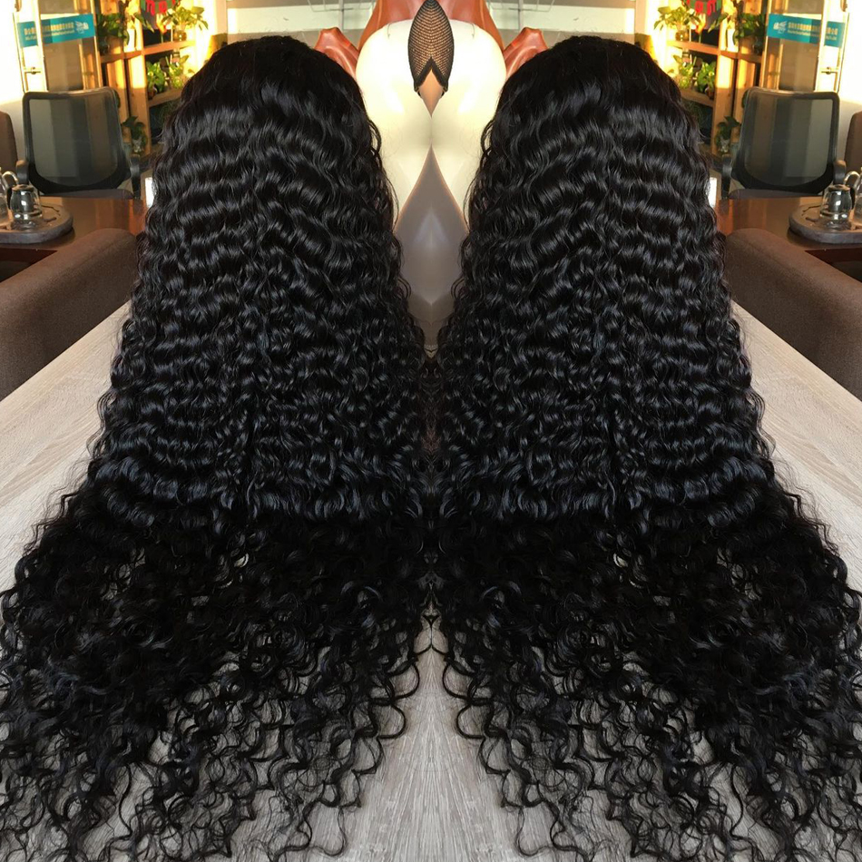 Malaisie-Kinky-Curly-Lace-Front-Wig-13x4-Lace-Front-Human-Hair-Wigs-Full-Remy-30 pouces