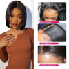 Cheveux humains courts Bob Wigs avec des cheveux pour bébé pour les femmes noires pré-cueillies nœuds 10 pouces