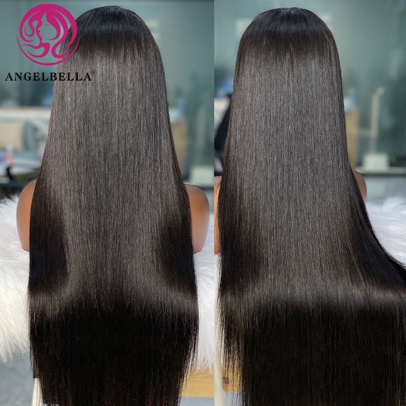 Angelbella Queen Doner Virgin Hair 13x4 Transparent Cuticule cru, coiffure humaine alignée HD, perruque frontale pour femmes noires 