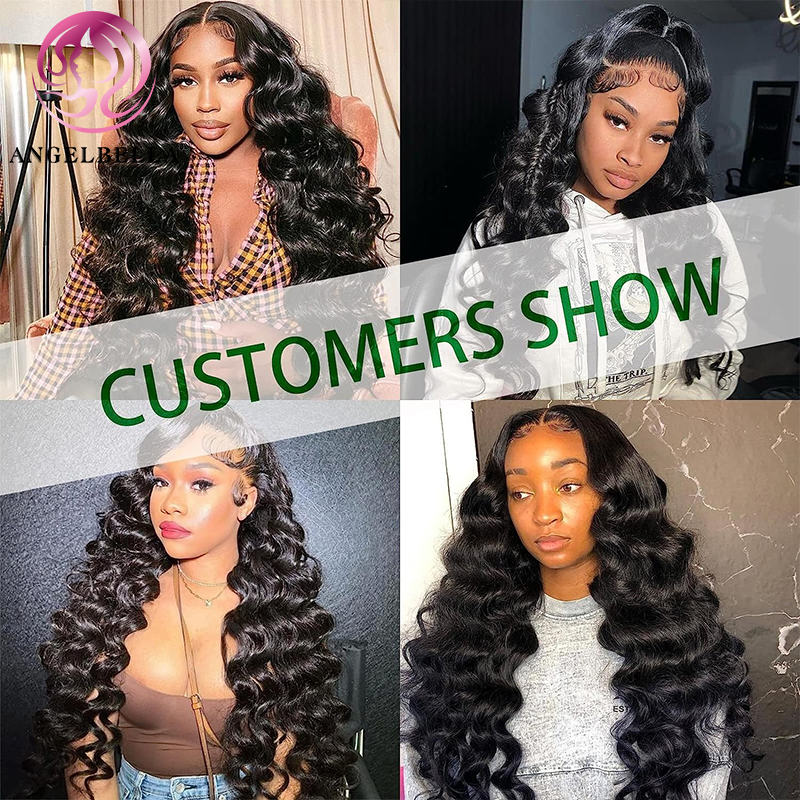 Angelbella Queen Doner Virgin Hair Wholesale 13X4 LOBE VELLE LORDE BRÉSILIEN BRÉSILIEN PERRRES LES PERMES 32 34 pouces Transparent en dentelle bouclée Faute pour femmes noires